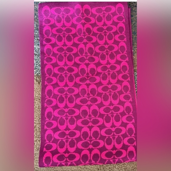 Coach Accessories - Authentic Coach hot Pink classic CC Patterned Women's Scarf
